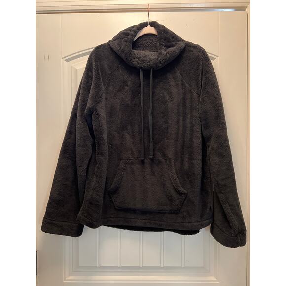 Gap Body Women’s Cozy‎ Cowlneck Drawstring Fleece Pullover Sweater Size L Black - Picture 1 of 3